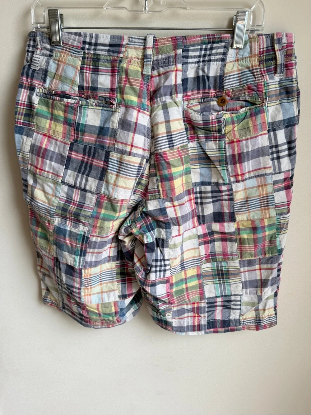 J Crew Y2K Madras Cargo Shorts 100% Cotton Mens 33